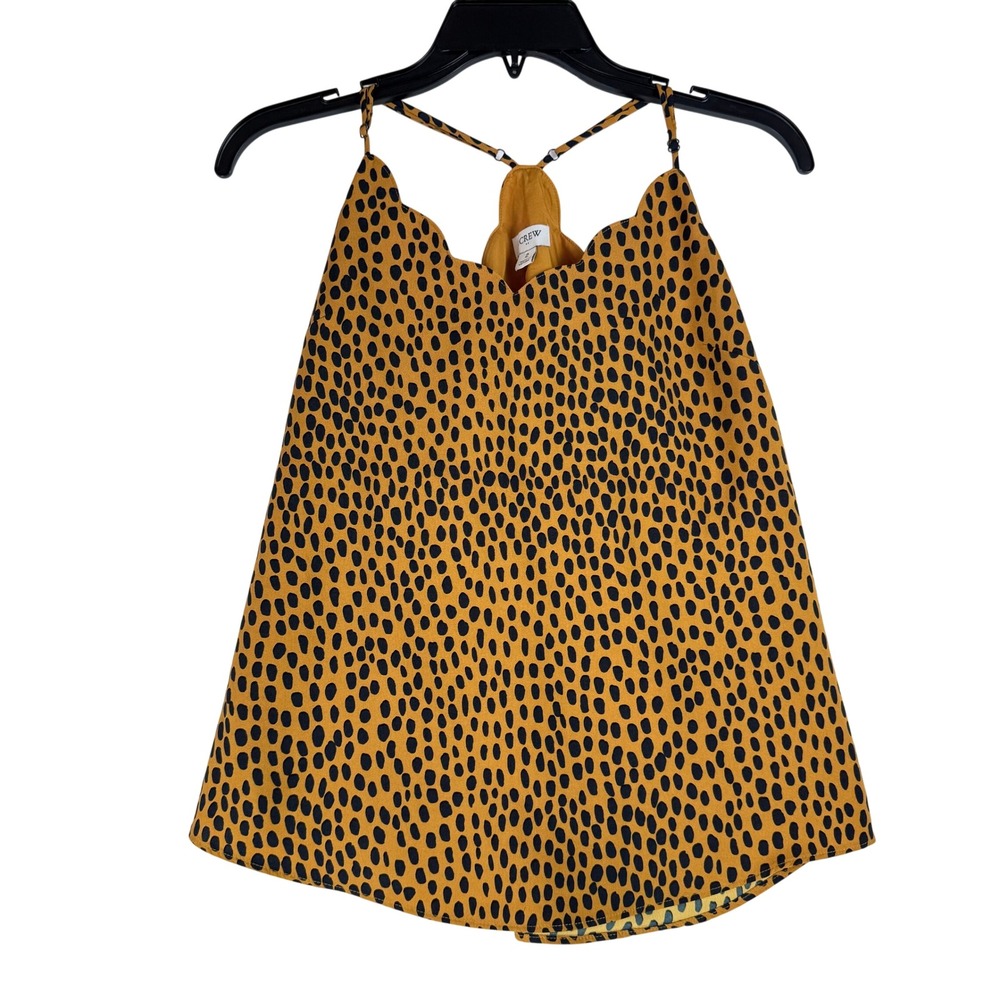 J.Crew Camisole Women 2 Animal Print Scalloped Racerback Boho Chic AO913